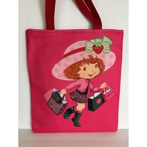 Strawberry Shortcake Berry Cute Zipper Tote Bag 15.5" X 13" NEW